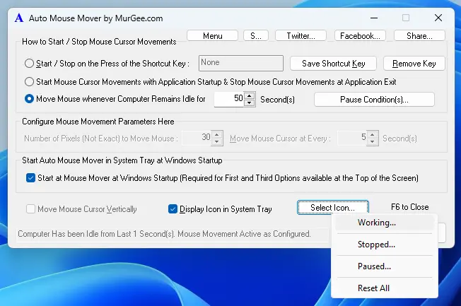 Change Application Icon of Auto Mouse Mover Application Utility